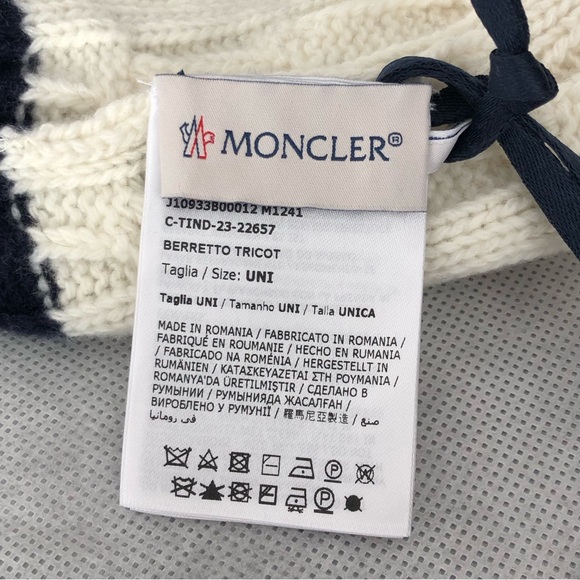 Moncler - Wool Stripe Cable Knit Hat - Picture 6 of 9